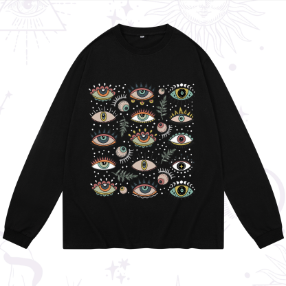 Purplehecate Evil Eye Array Long Sleeve T-Shirt