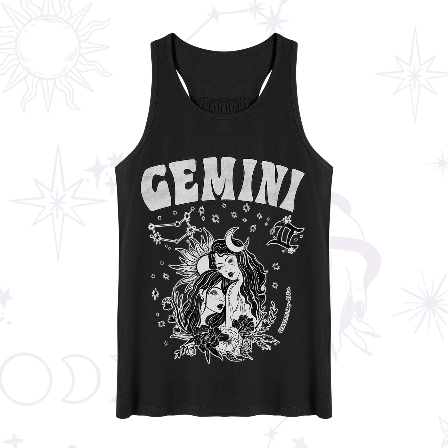 Purplehecate Gemini Zodiac Glyphs Tank