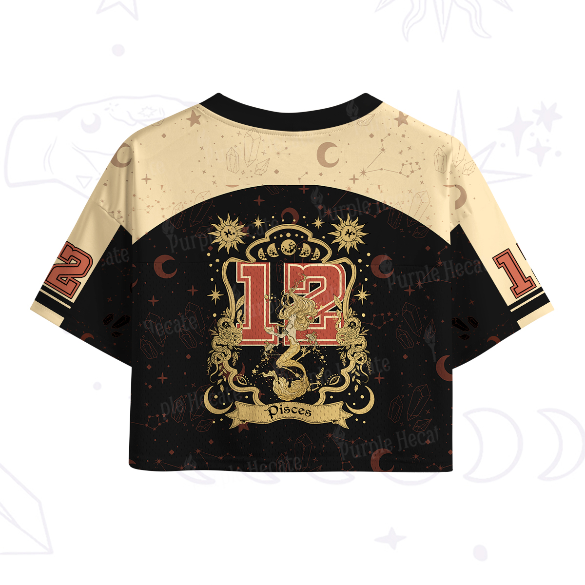 Purplehecate Pisces' Astral Mirage Zodiac Crop Sports Jersey
