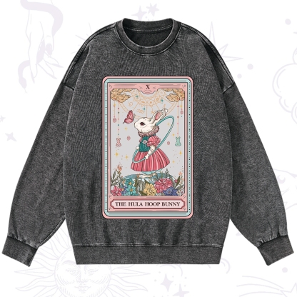 Purplehecate The Hula Hoop Bunny Tarot Washed Sweatshirt
