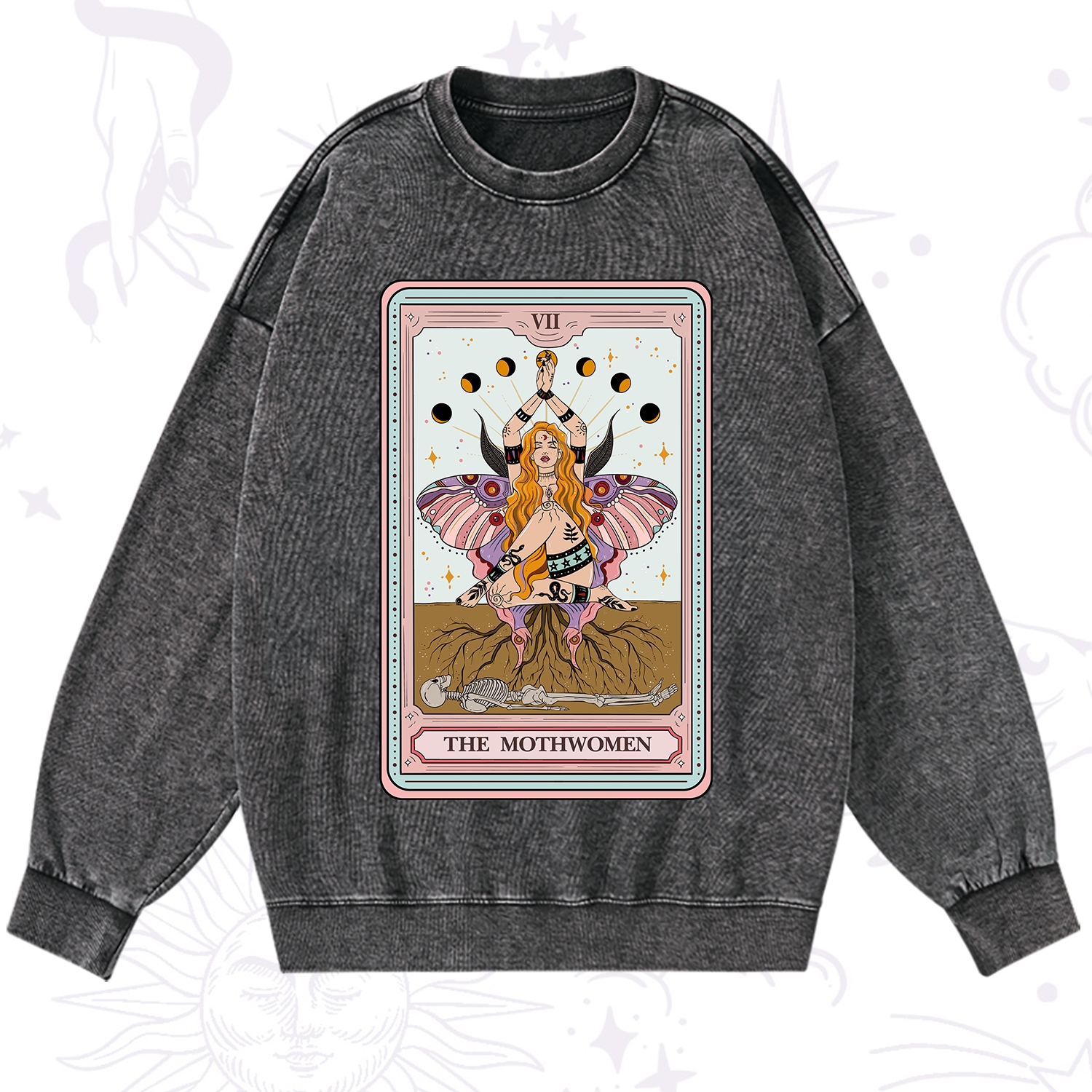 Purplehecate The Mothwomen Tarot Washed Sweatshirt