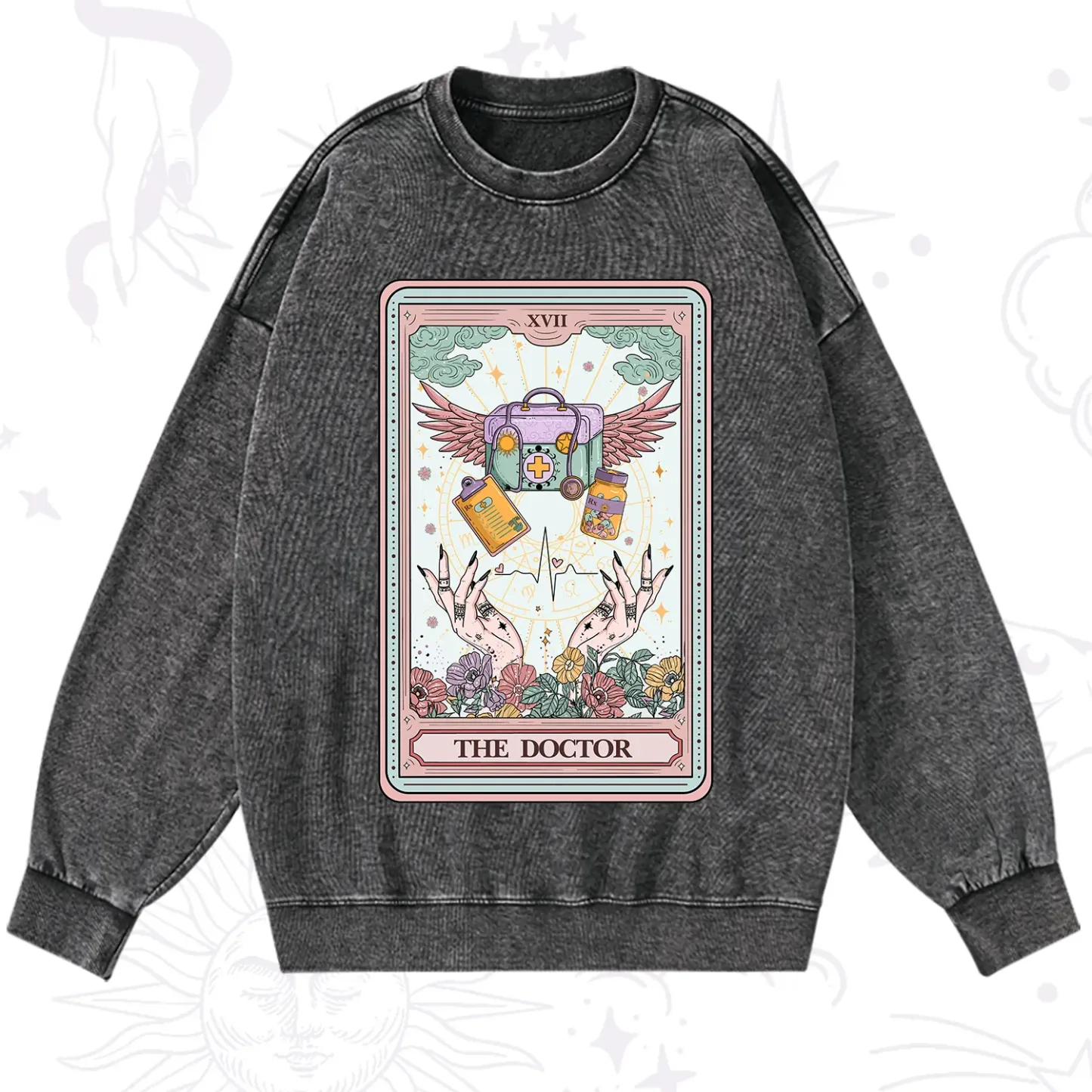 Purplehecate The Doctor Tarot Washed Sweatshirt