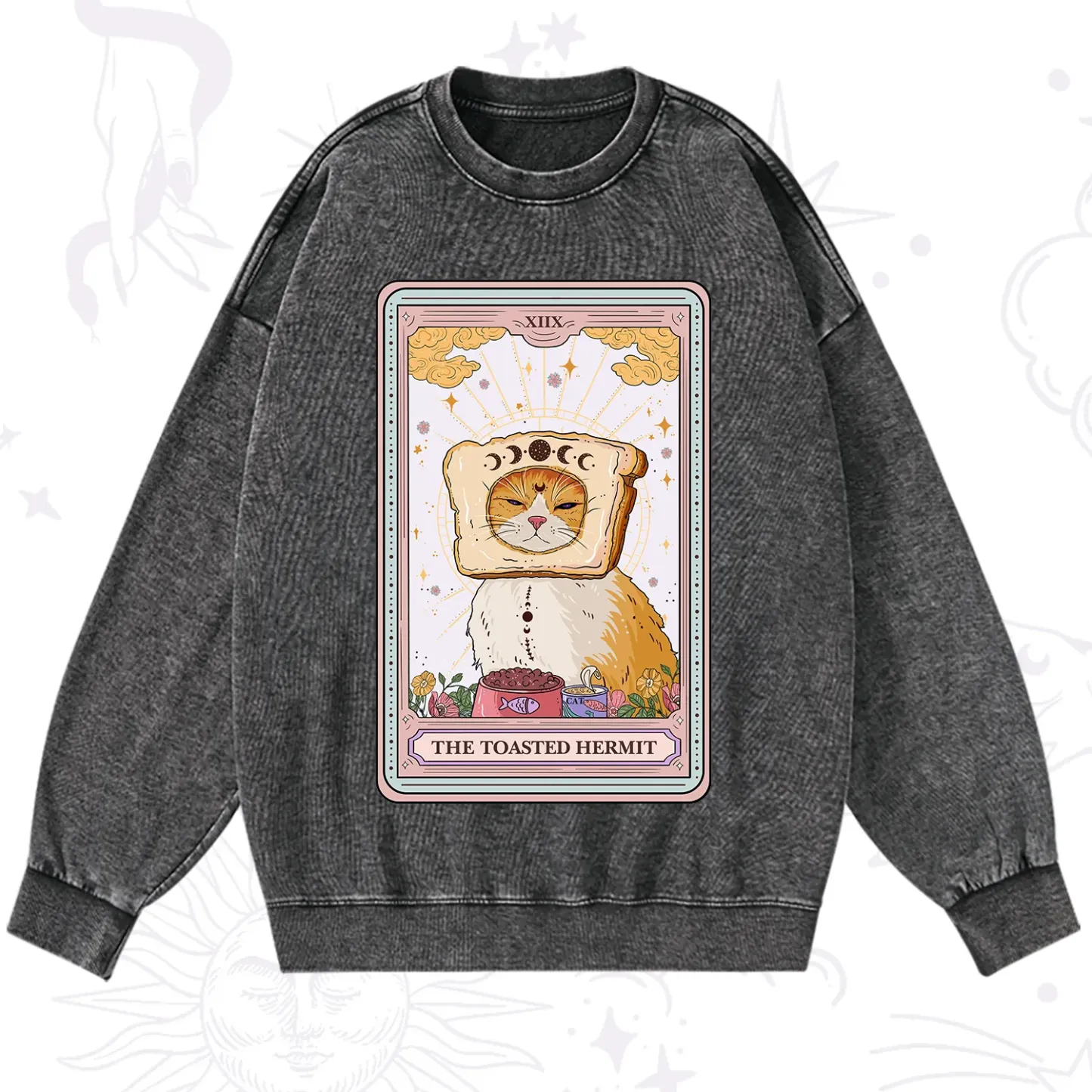 Purplehecate The Toasted Hermit Tarot Washed Sweatshirt