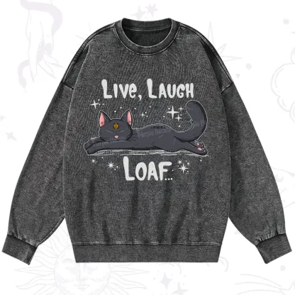 Purplehecate Live Laugh Loaf Washed Sweatshirt