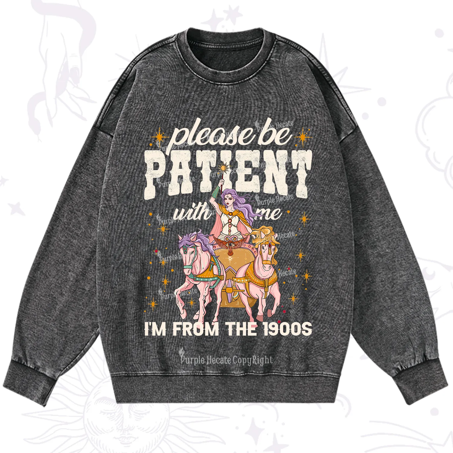 Purplehecate Please Be Patient With Me I'm From The 1900s Washed Sweatshirt