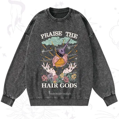Purplehecate Praise The Hair Gods Washed Sweatshirt