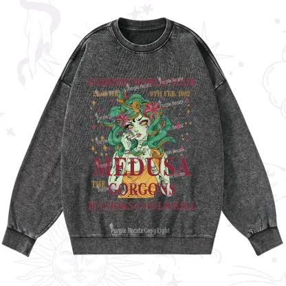 Purplehecate Medusa The Gorgons Washed Sweatshirt