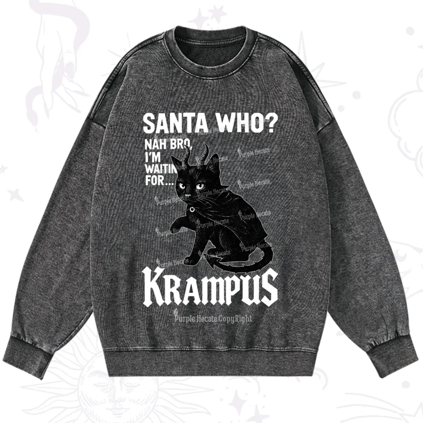 Purplehecate Santa Who? Nah Bro I'm Waiting for Krampus Christmas Wash