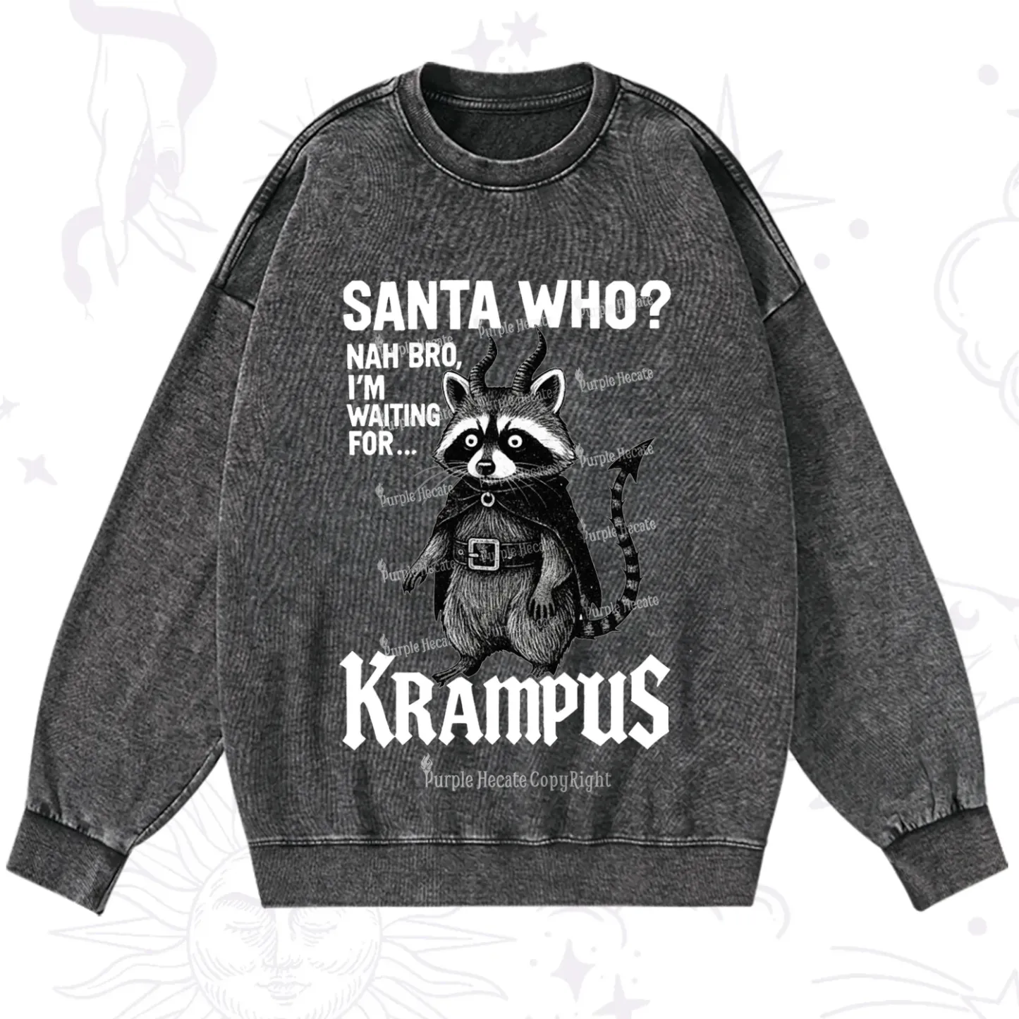 Purplehecate Santa Who? Nah Bro I'm Waiting for Krampus Christmas Wash