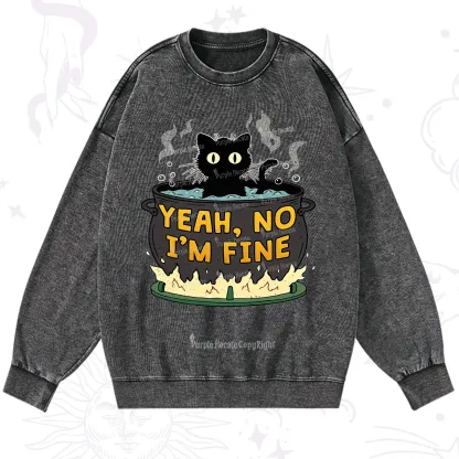 Purplehecate Yeah No I'm Fine Washed Sweatshirt