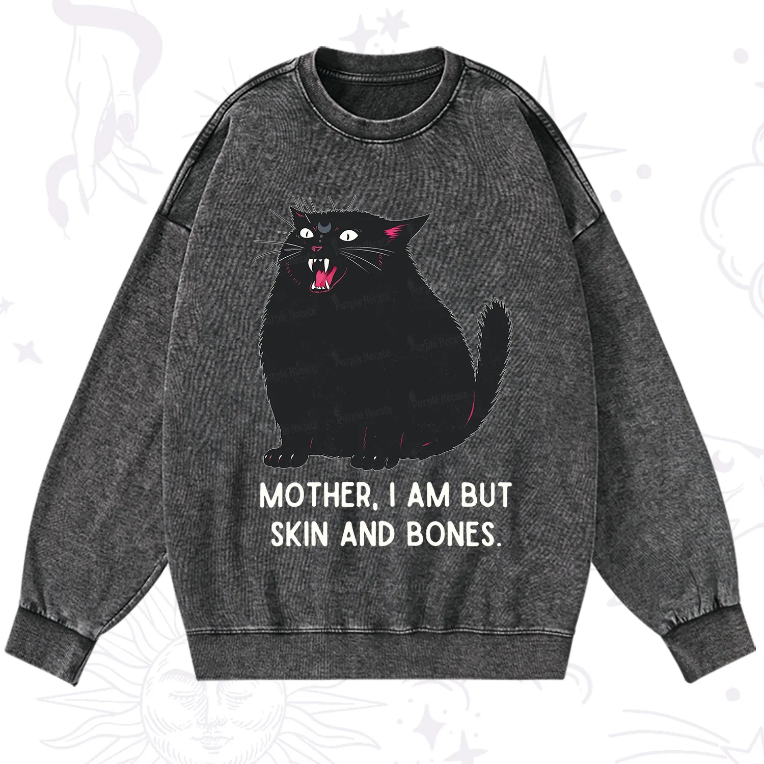 Purplehecate Mom I Am But Skin And Bones Washed Sweatshirt