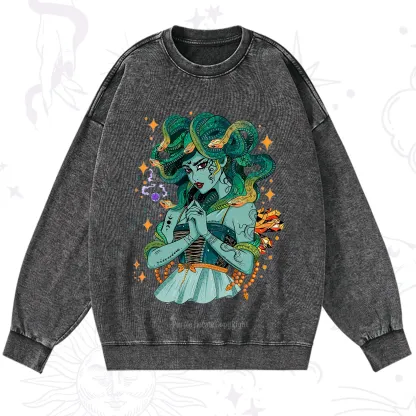 Purplehecate The Gorgon Medusa Washed Sweatshirt