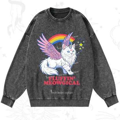 Purplehecate Fluffin Meowgical Washed Sweatshirt