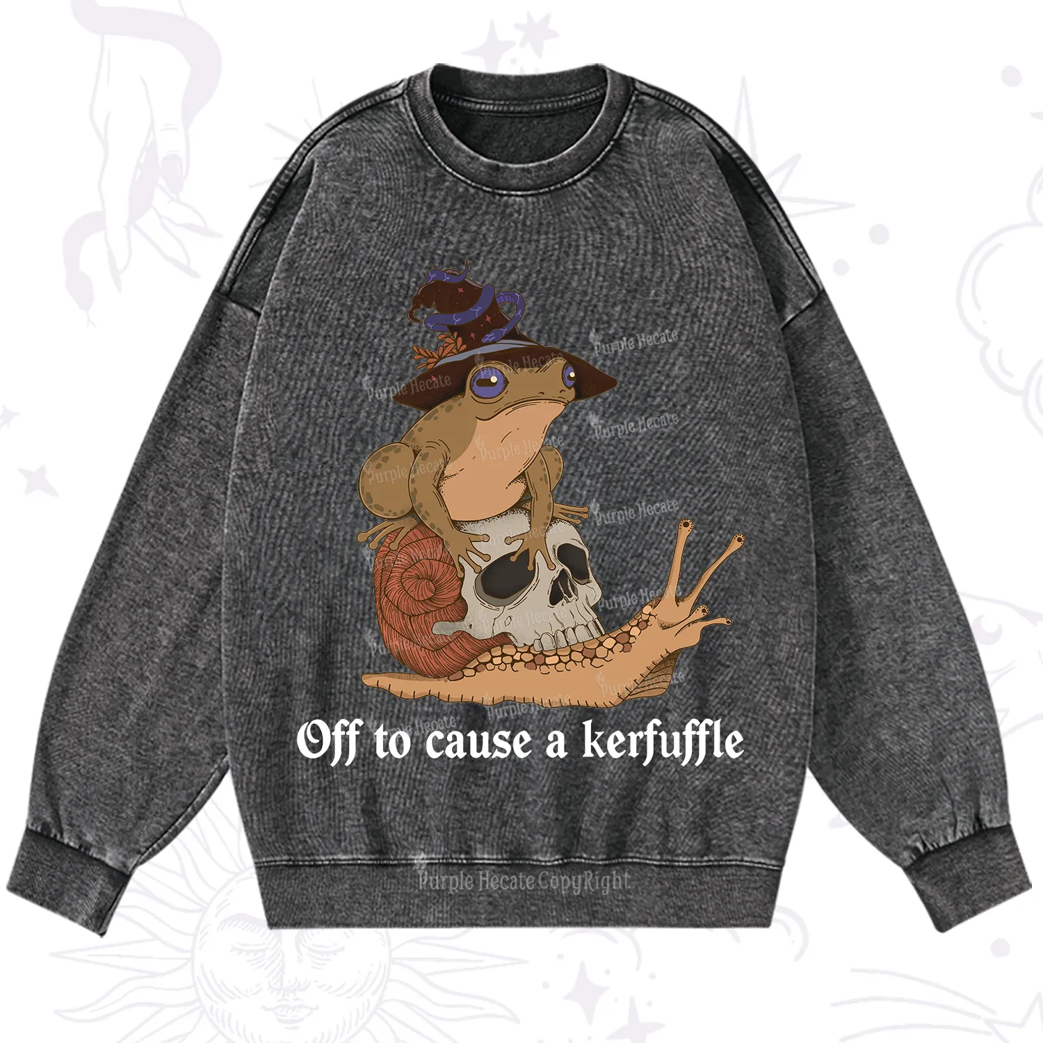 Purplehecate Off To Cause A Kerfuffle Washed Sweatshirt
