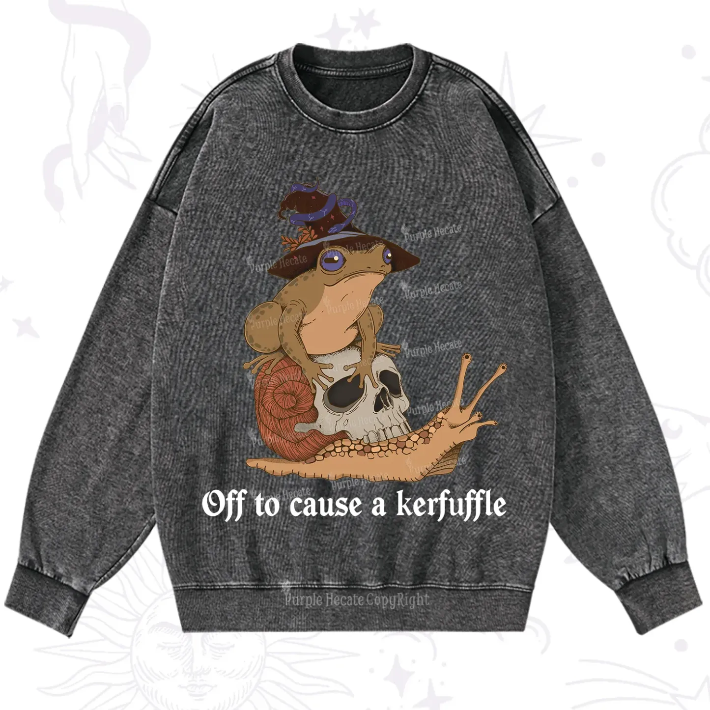 Purplehecate Off To Cause A Kerfuffle Washed Sweatshirt