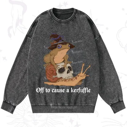 Purplehecate Off To Cause A Kerfuffle Washed Sweatshirt