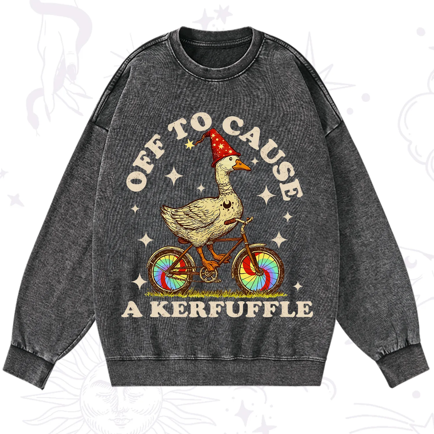 Purplehecate Off to Cause a Kerfuffle Goose Washed Sweatshirt