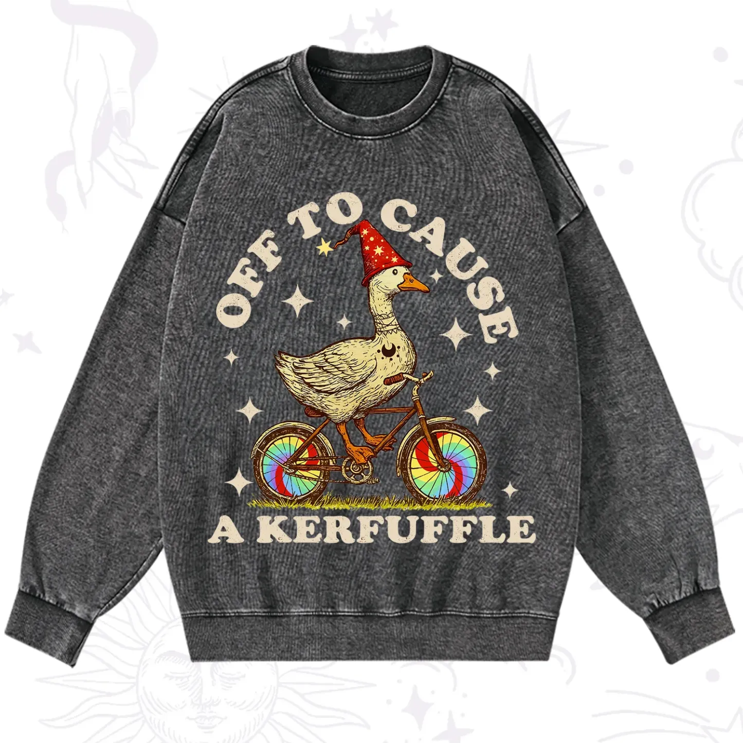 Purplehecate Off to Cause a Kerfuffle Goose Washed Sweatshirt