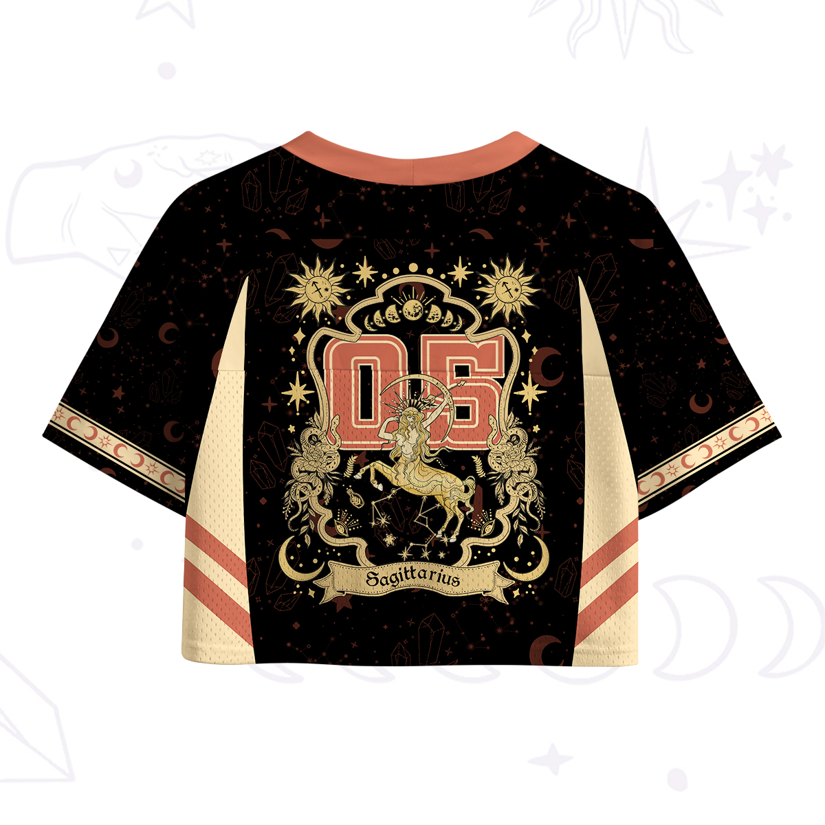 Purplehecate Sagittarius' Astral Mirage Zodiac Crop Sports Jersey