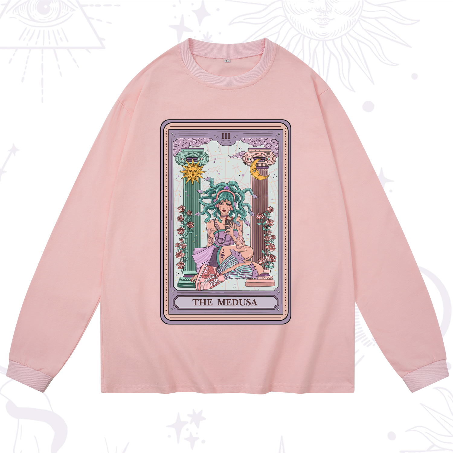 Purplehecate The Fashionable Medusa Tarot Card Long Sleeve T-Shirt