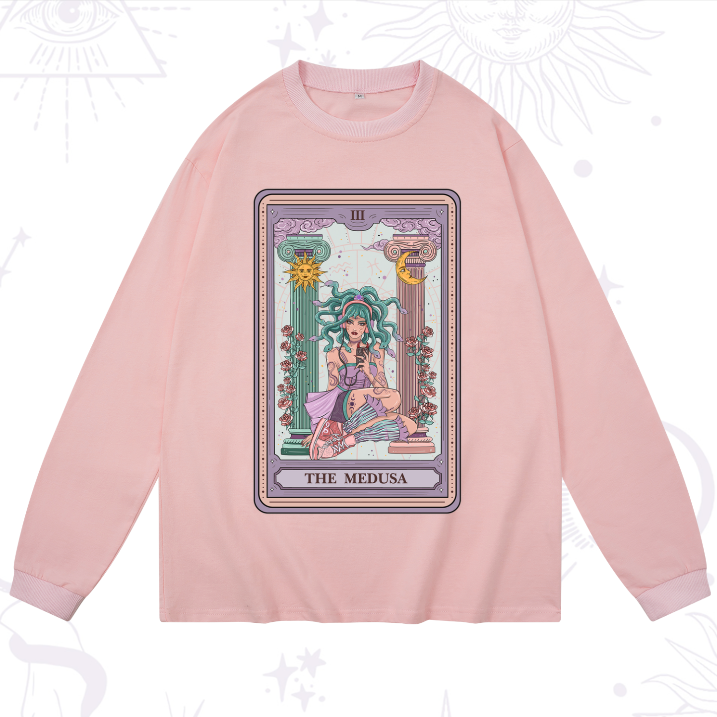 Purplehecate The Fashionable Medusa Tarot Card Long Sleeve T-Shirt