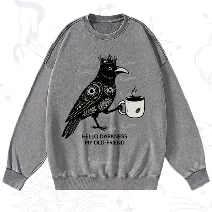 Purplehecate Hello Darkness My Old Friend Washed Sweatshirt
