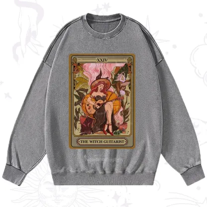 Purplehecate The Witch Guitarist Tarot Washed Sweatshirt