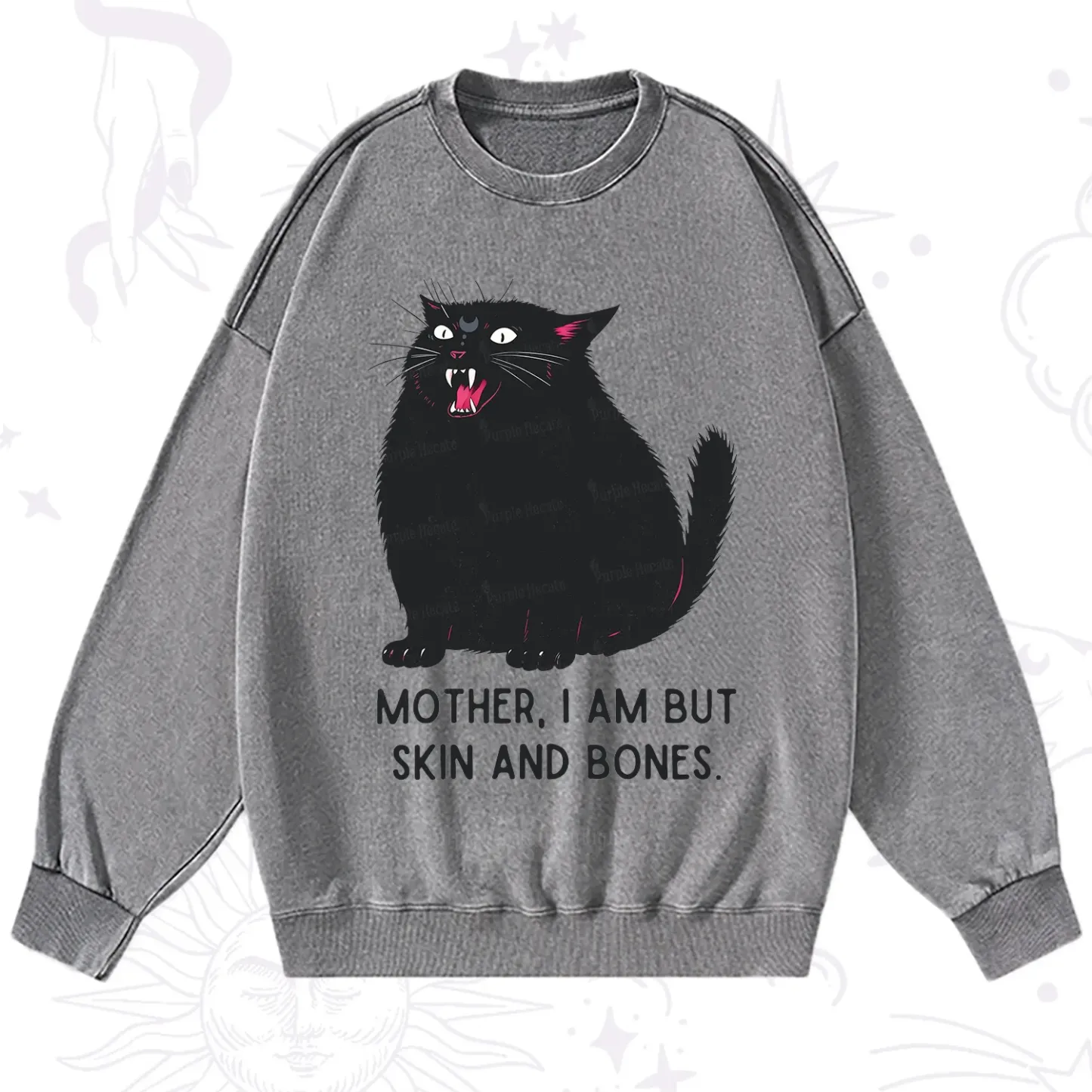 Purplehecate Mom I Am But Skin And Bones Washed Sweatshirt