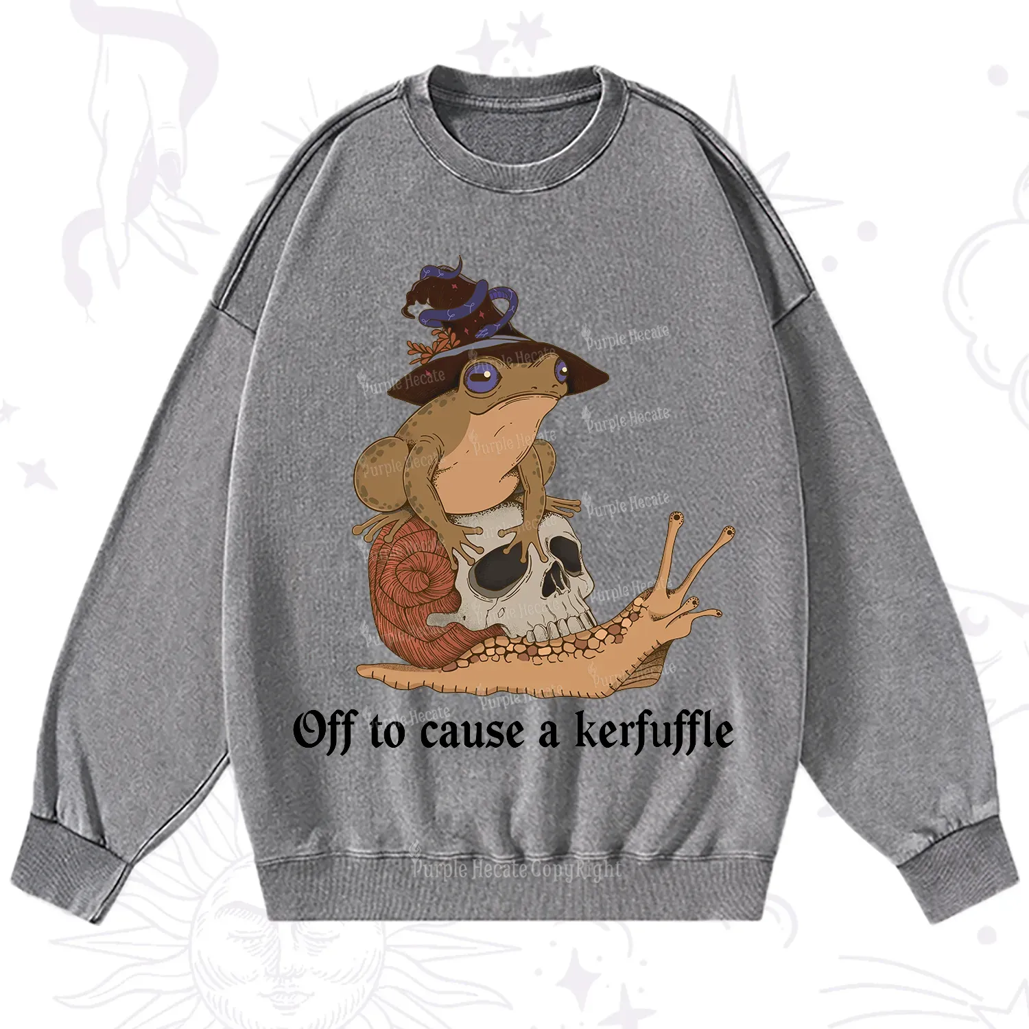 Purplehecate Off To Cause A Kerfuffle Washed Sweatshirt