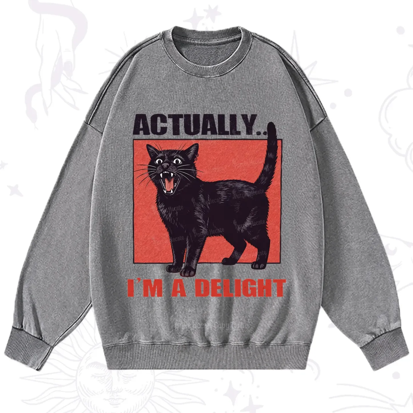 Purplehecate Actually Im a Delight Washed Sweatshirt