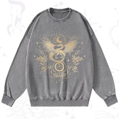 Purplehecate Celestial Dragon Moon Phase Washed Sweatshirt