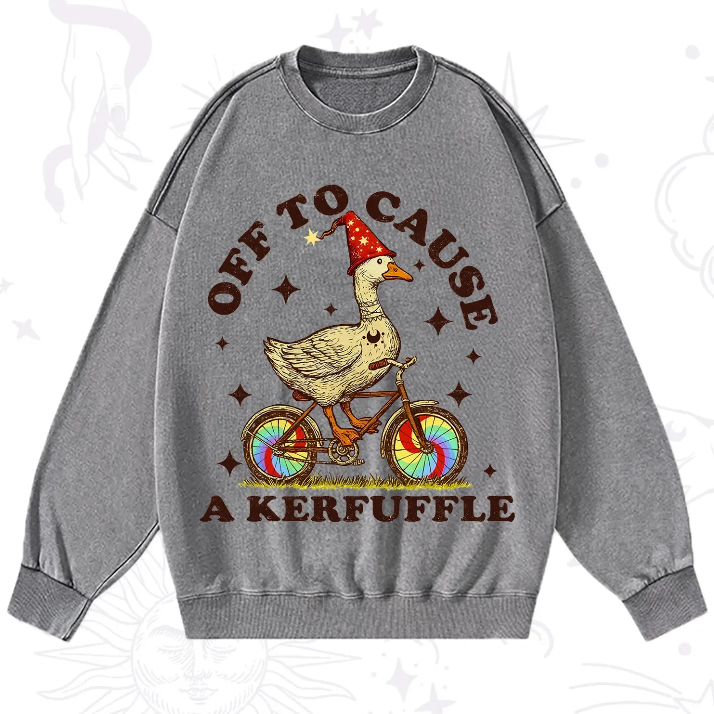 Purplehecate Off to Cause a Kerfuffle Goose Washed Sweatshirt