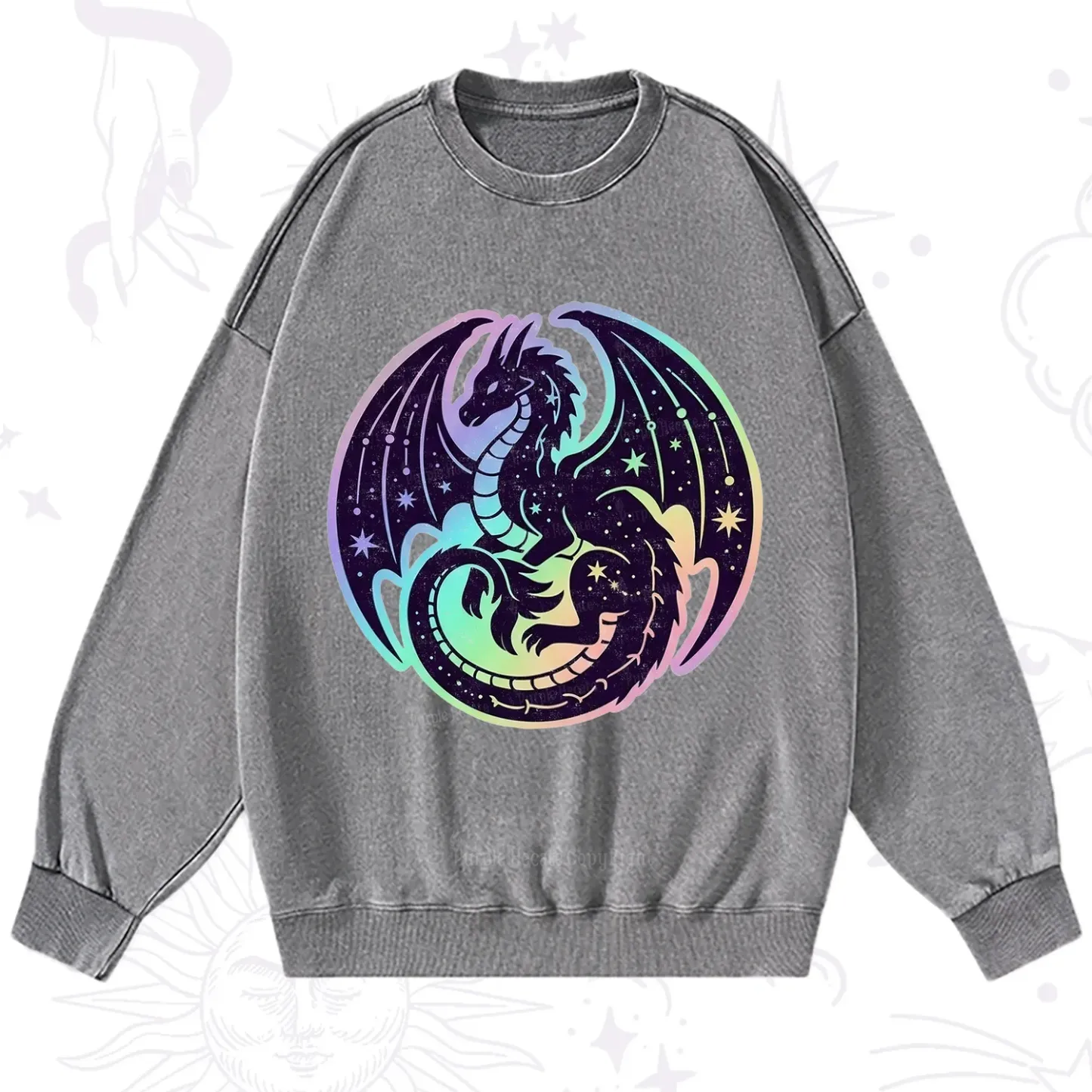 Purplehecate Cosmic Dragon Washed Sweatshirt