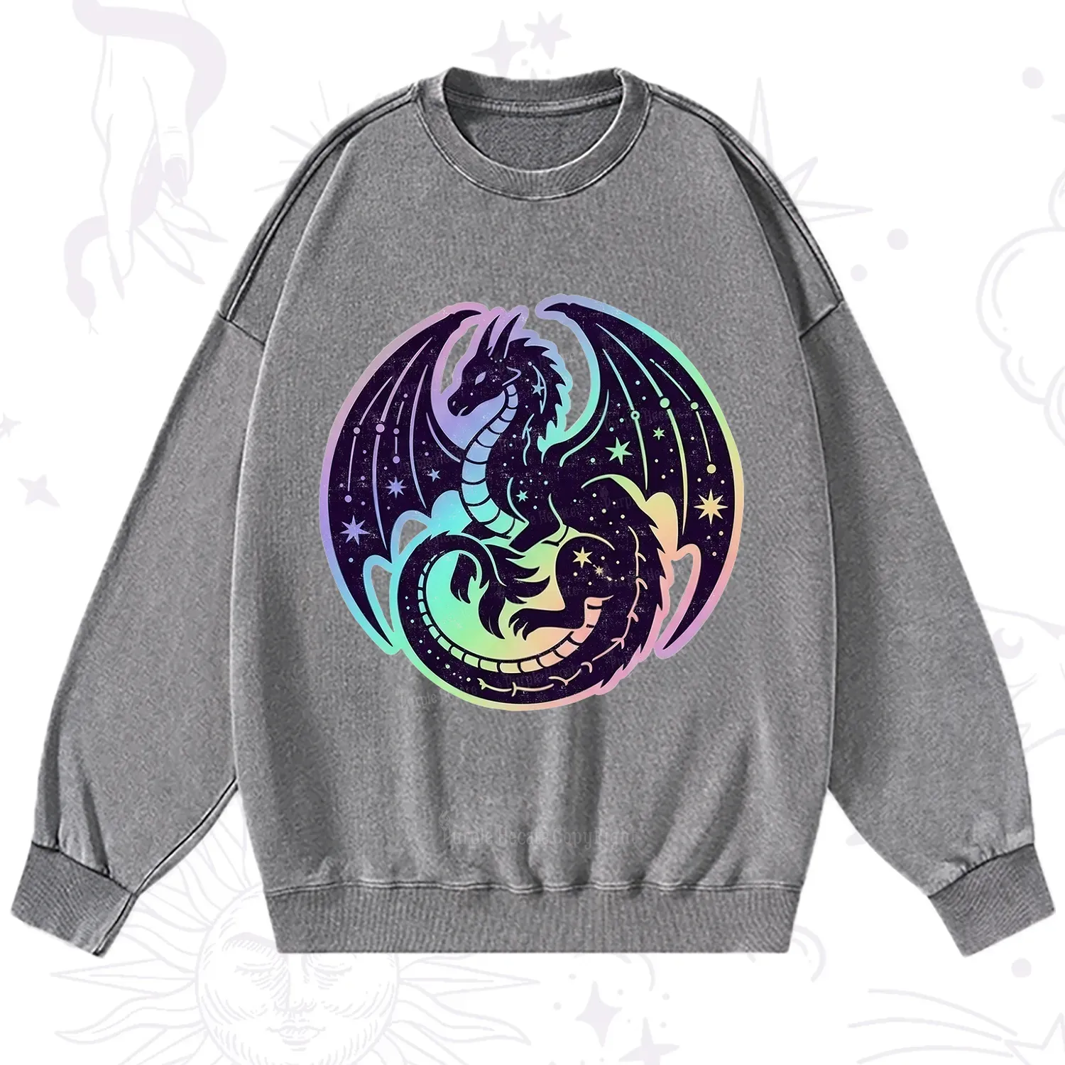 Purplehecate Cosmic Dragon Washed Sweatshirt
