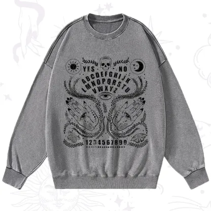 Purplehecate Ouija Spirit Board Washed Sweatshirt