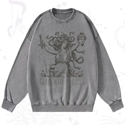 Purplehecate Girls Will Be Girls Medusa Washed Sweatshirt