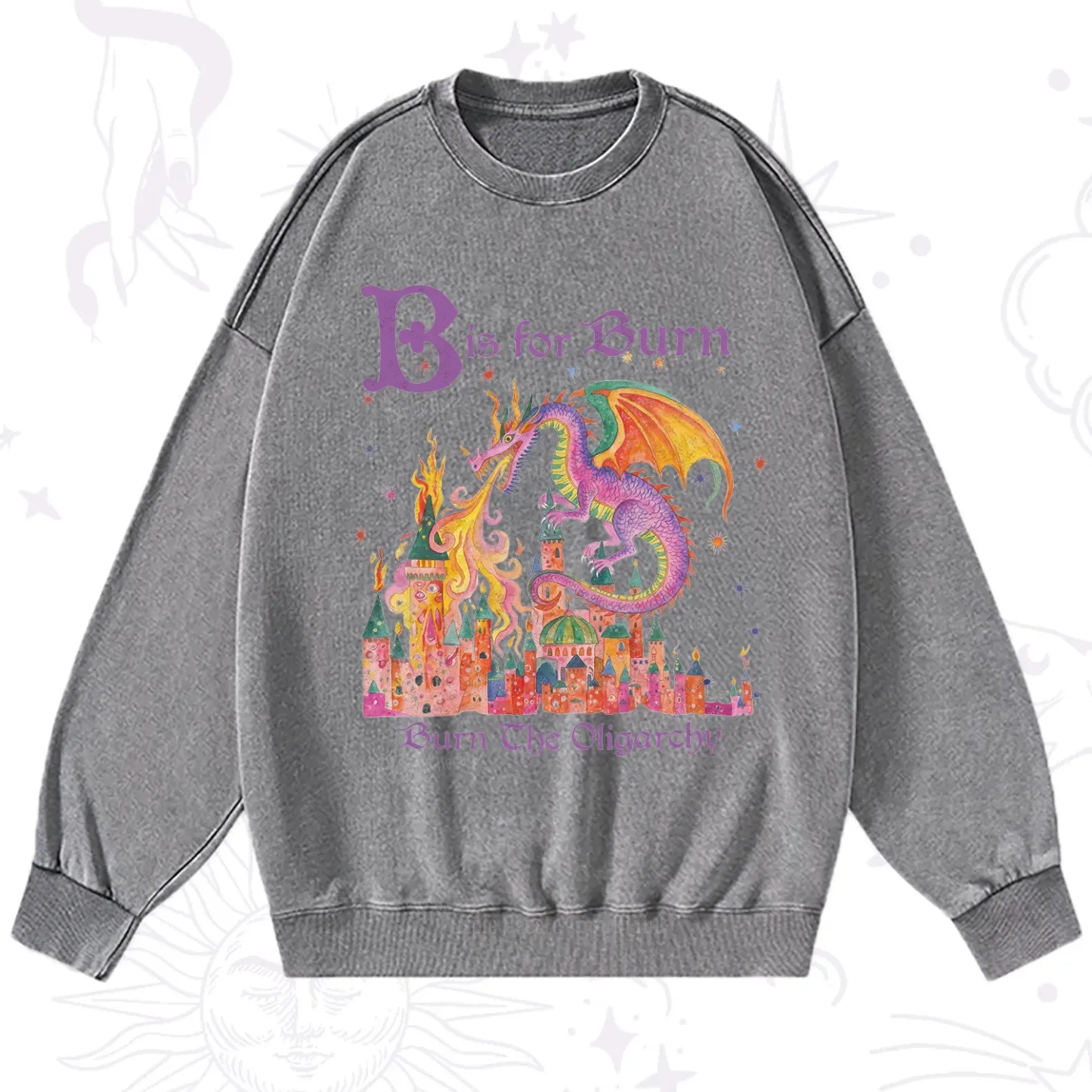 Purplehecate Burn The Oligarchy Washed Sweatshirt
