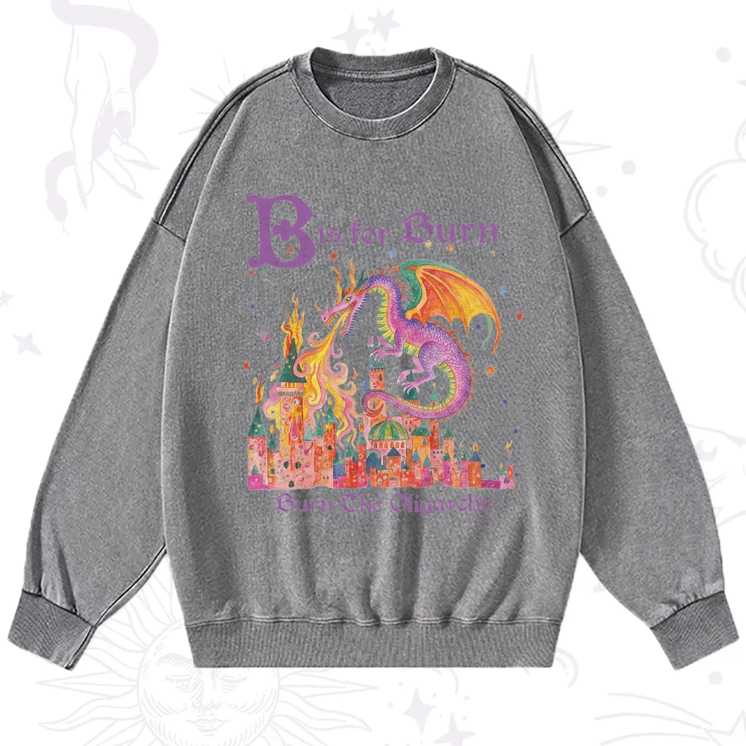 Purplehecate Burn The Oligarchy Washed Sweatshirt