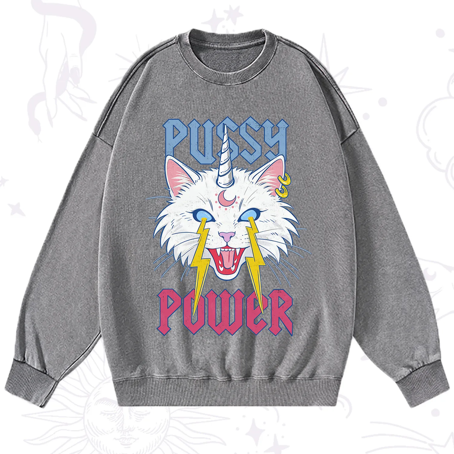 Purplehecate Pussy Power Washed Sweatshirt