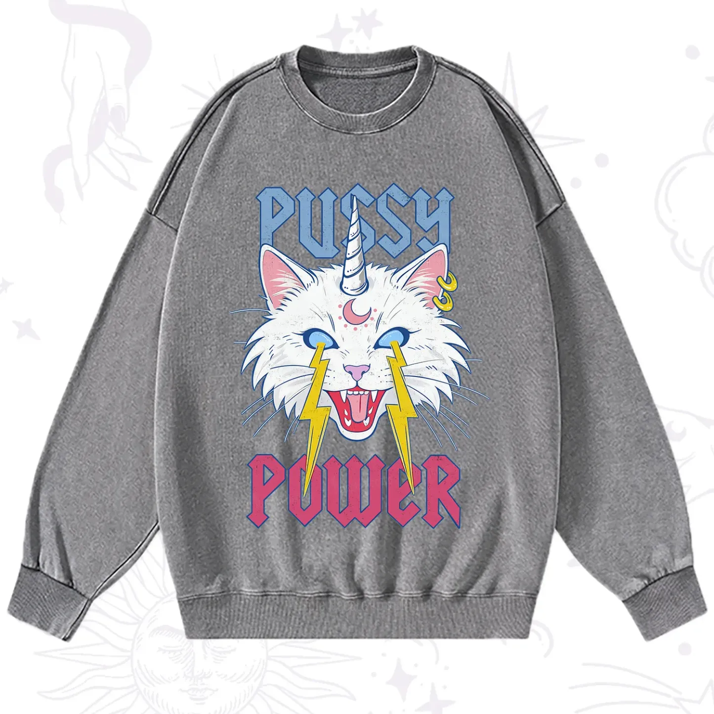 Purplehecate Pussy Power Washed Sweatshirt