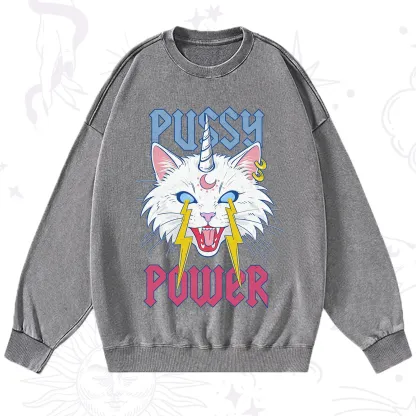 Purplehecate Pussy Power Washed Sweatshirt