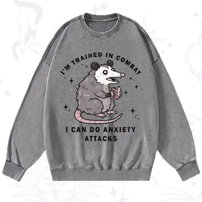 Purplehecate Anixety Attack Opossum Washed Sweatshirt