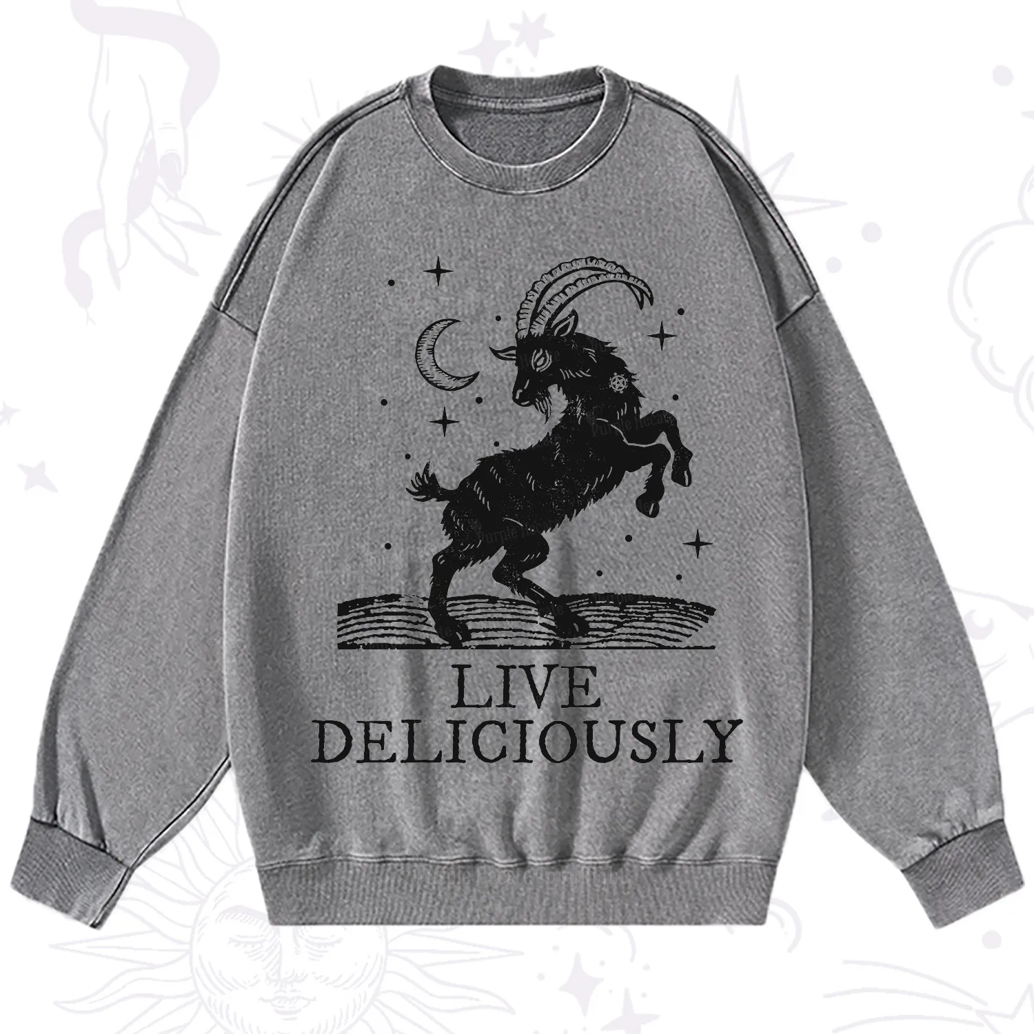 Purplehecate Live Deliciously Washed Sweatshirt