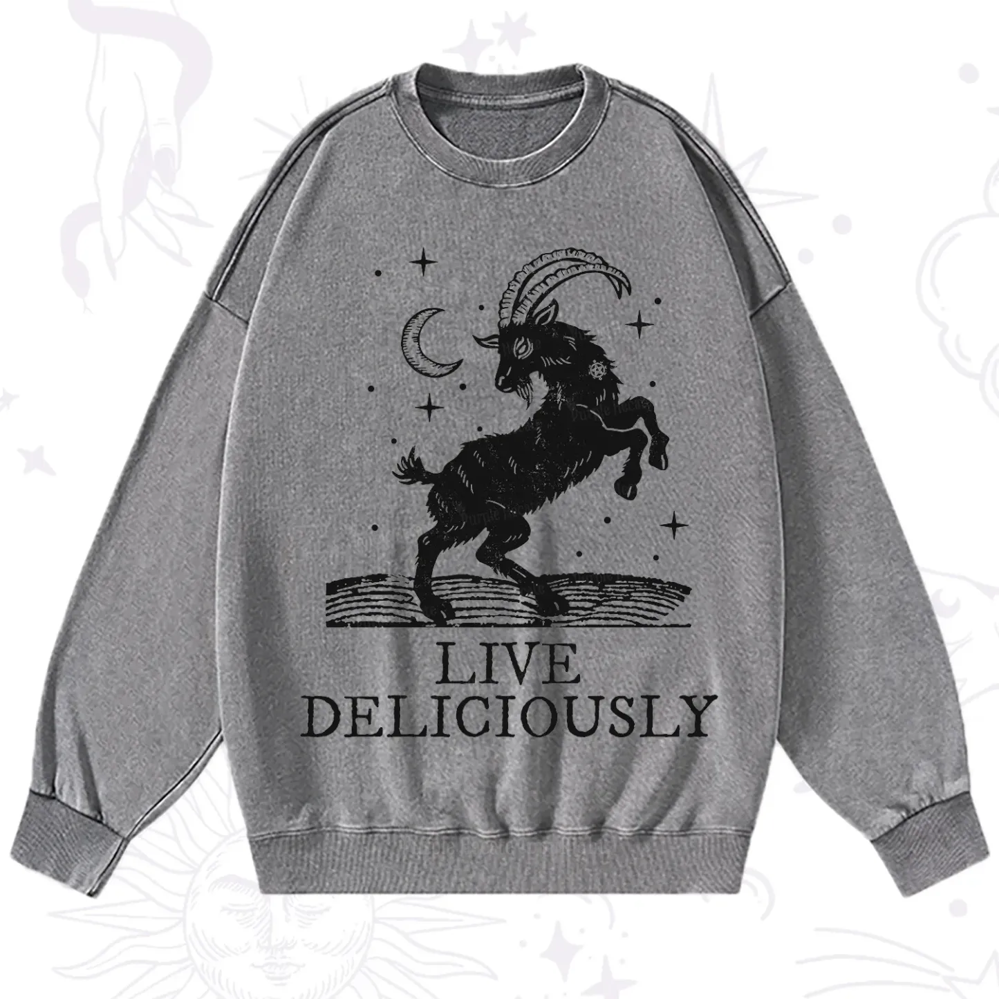 Purplehecate Live Deliciously Washed Sweatshirt