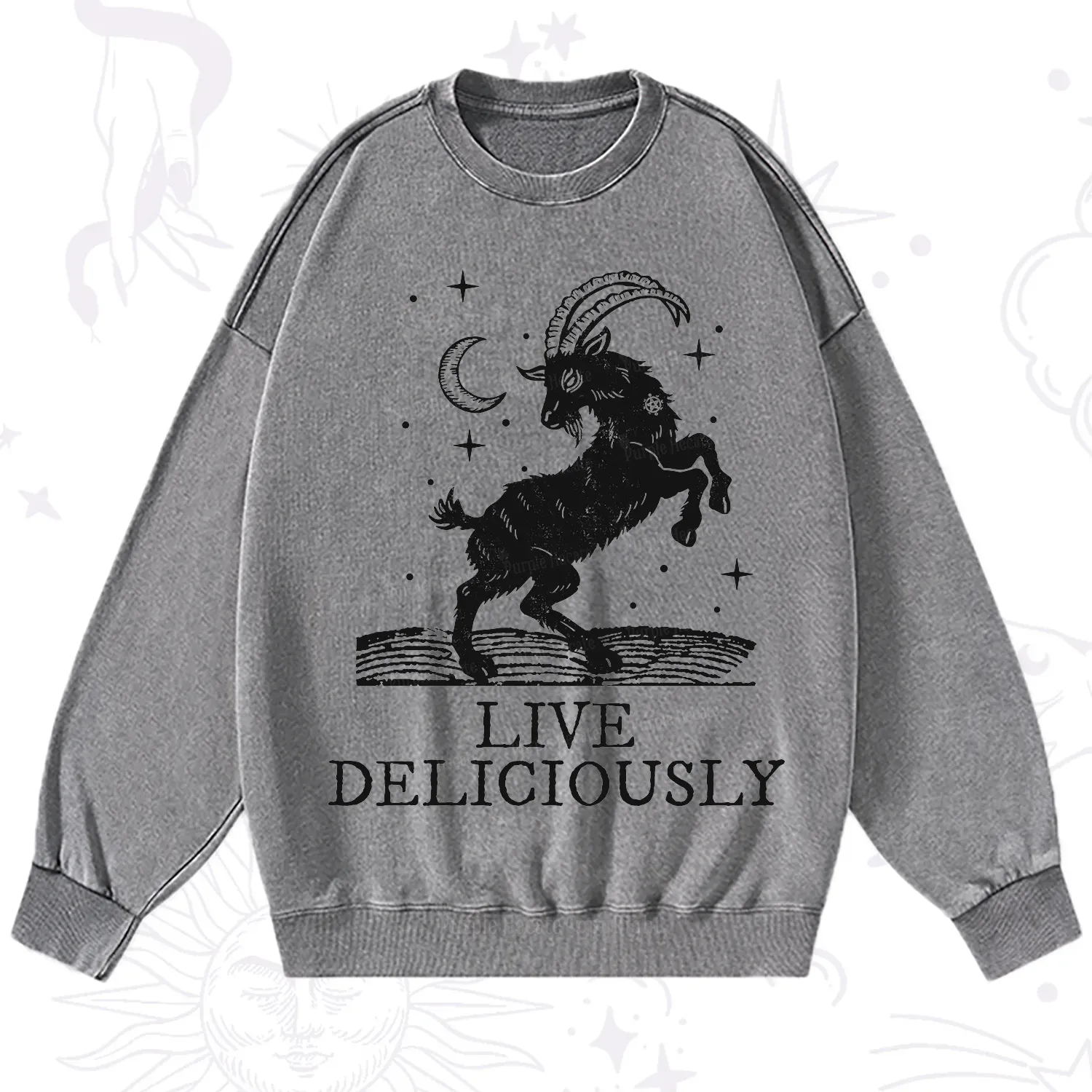 Purplehecate Live Deliciously Washed Sweatshirt