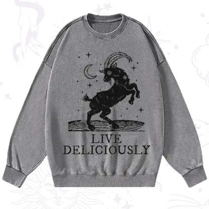 Purplehecate Live Deliciously Washed Sweatshirt