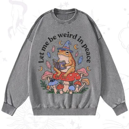 Purplehecate Let Me Be Weird in Peace Frog Washed Sweatshirt