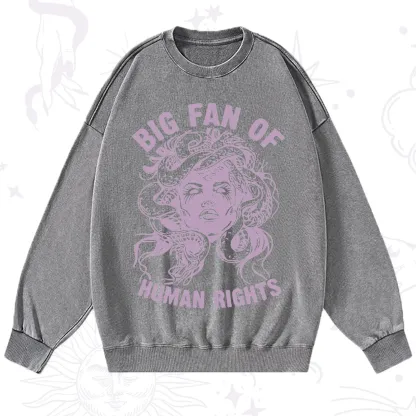 Purplehecate Big Fan of Human Rights Washed Sweatshirt