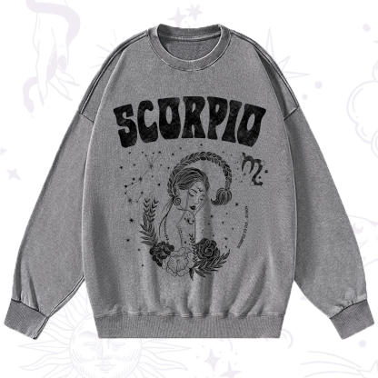 Purplehecate Scorpio Zodiac Glyphs  Washed Sweatshirt