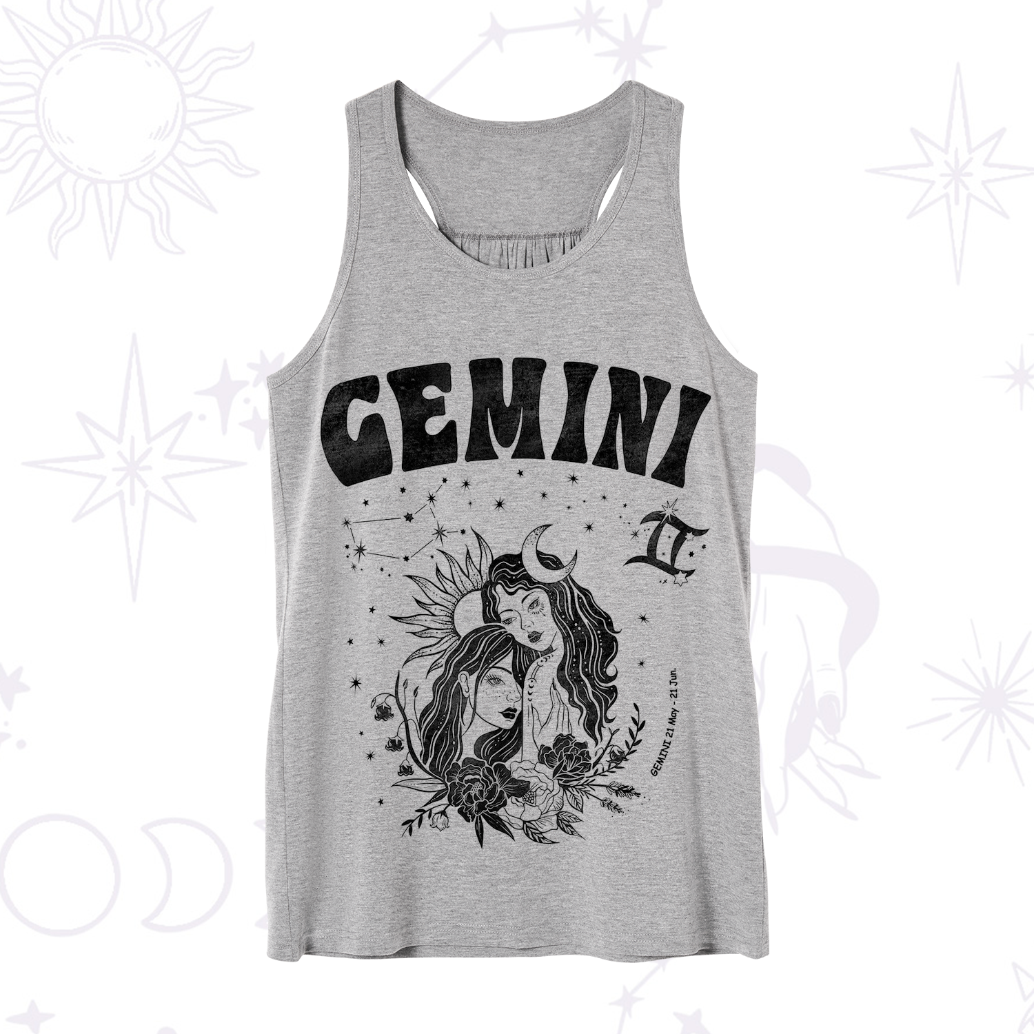 Purplehecate Gemini Zodiac Glyphs  Tank